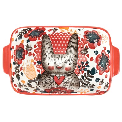 Блюдо для запекания "Kawaii Forest.Bunny" 22*12,5*5см. v=600мл. (фарфор) (min9) (транспортная упаков