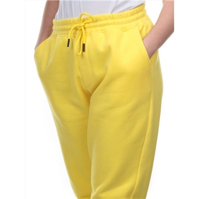 M045 YELLOW Брюки спортивные женские на флисе (100% хлопок) 7986
