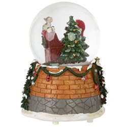 GAEM Фигурка декоративная "Дед Мороз" в стекл шаре (муз, вьюга, ААх3,н/п), D 9.5 см, L12 W12 H16 см