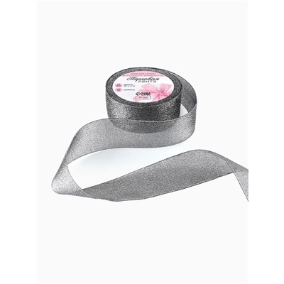 Лента парчовая, 40 мм, 23±1 м, чёрная №029