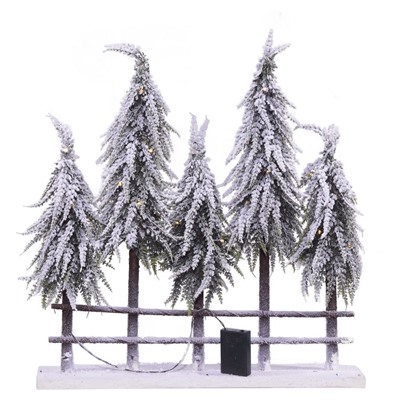 GAEM Изделие декоративное "Елки" с подсветкой, (AAx3 н/п), L56 W12 H60 см