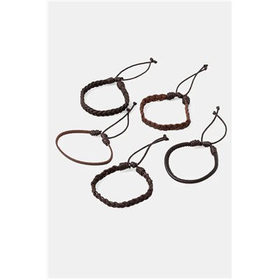 Bransoletki męskie plecione (5-pack) kolor multicolor