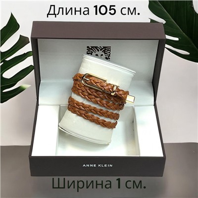 Ремень женский косичка 1х105 см Р14 коричневый