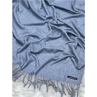 Платок теплый кашемировый однотонный (Меланж) Арт 9039/2 серо-голубой