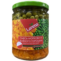 Смесь морковки и зеленого горошка Larena 480(280г)г ст/б 1/8