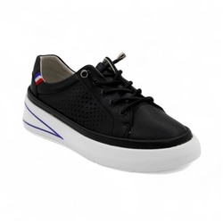 Кроссовки из натуральной кожи Р25-3 черные