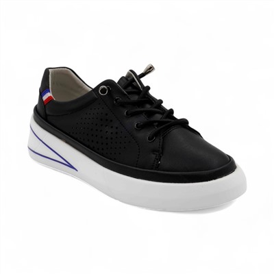 Кроссовки из натуральной кожи Р25-3 черные