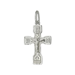 Крест из серебра литье белый