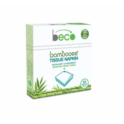 Биоразлагаемые салфетки из бамбука (25 шт), Sustainable Bamboo Serving Napkins, произв. Beco