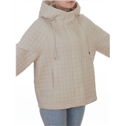 8039 LT. BEIGE Куртка стеганная демисезонная женская (100 гр. холлофайбер)