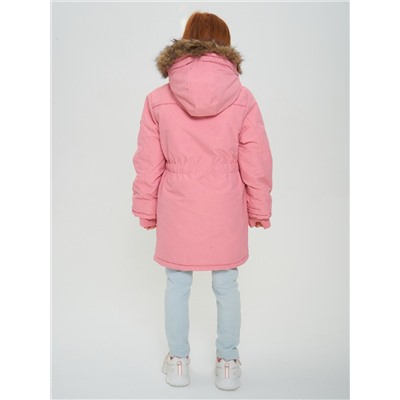 Парка зимняя подростковая для девочки розового цвета 2490R