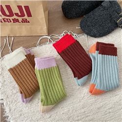 Winter demi-season keep warm woolen Japanese comfortable socks, increased thickness, mid-length