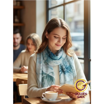 Платок с кистями цветочный принт 3D  Арт: С2512/10