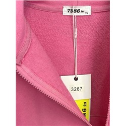 3267 PINK Толстовка на молнии женская (95% хлопок, 5% спандекс)