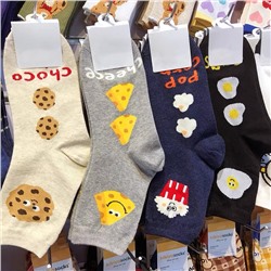 South Korean cartoon goods, cotton knee socks for men and women, mid-length, internet celebrity