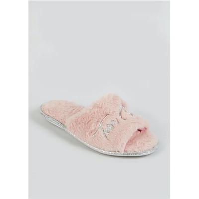 Pink Team Bride Slider Slippers