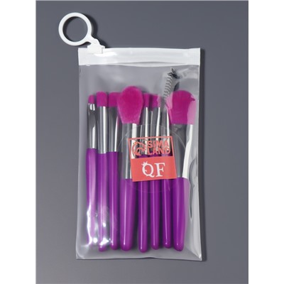 Набор кистей для макияжа COLOR POWER, 8 шт., чехол, фиолетовый