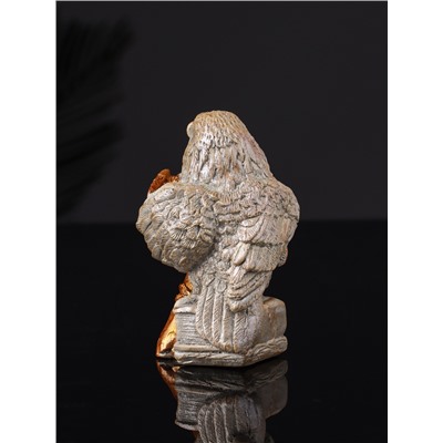 Фигурка гипс «Ворон с книгами», 8 см, серый с бронзой