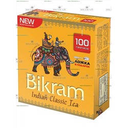 Чай чёрный пакетированный + подарок ложка "Bikram"