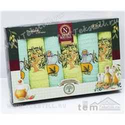 Кухонные Вафельные Полотенца Салфетки 45x65 см. 6 шт/уп. OLIVE - Nilteks