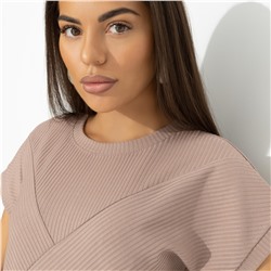 Футболка из эластичной ткани в рубчик, Искусство строить глазки (коричневый)