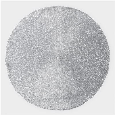 Салфетки сервировочные на стол Доляна «Соломка», d=38 см, 4 шт., серебряные