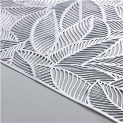 Дорожка на стол Доляна «Листопад», 30×150 см, серебряная