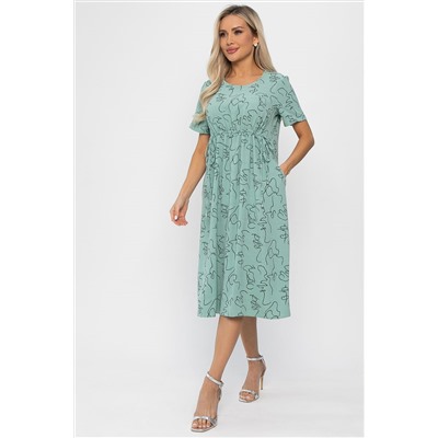 Платье Цветы лета (мятное) П13785-18М