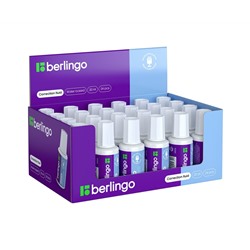 Корректирующая жидкость Berlingo, 20мл, водная основа, с кистью