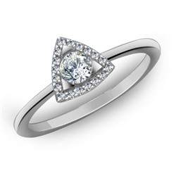 Кольцо с фианитом родированное серебро 925*