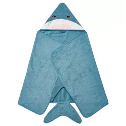 Детское полотенце Акула, BLAVINGAD Towel with Hood Shark-shaped/Blue-grey, произв. IKEA