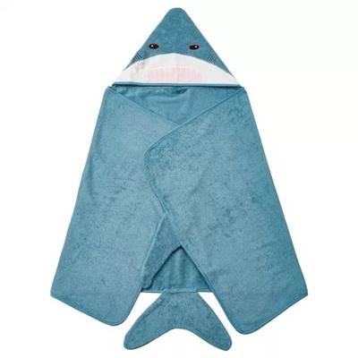 Детское полотенце Акула, BLAVINGAD Towel with Hood Shark-shaped/Blue-grey, произв. IKEA
