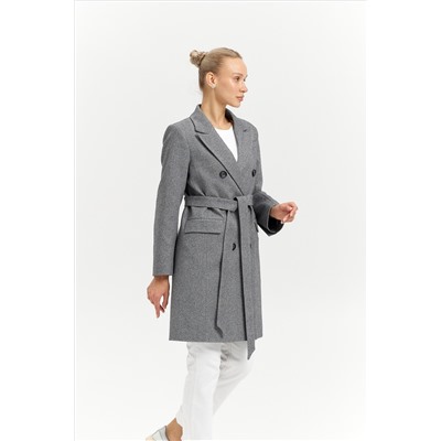 Пальто женское демисезонное 26897 (пепельный/ёлочка)