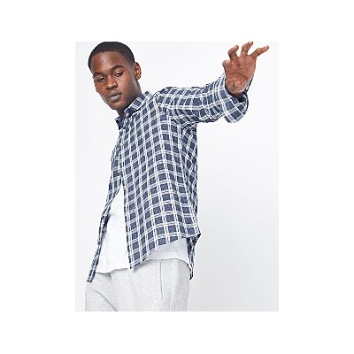 Navy Check Long Sleeve Shirt