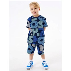 Детская пижама с шортами "Сорванец" / Диско синий