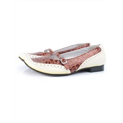 D10953C BEIGE/BROWN Туфли детские (натуральная кожа)