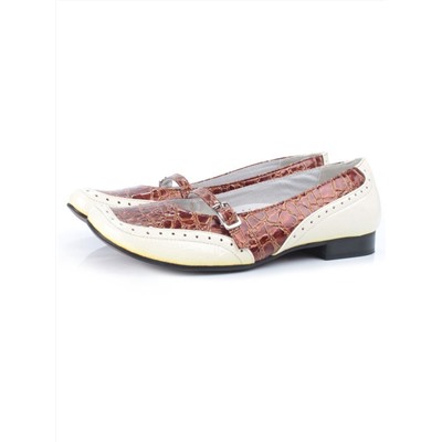 D10953C BEIGE/BROWN Туфли детские (натуральная кожа)
