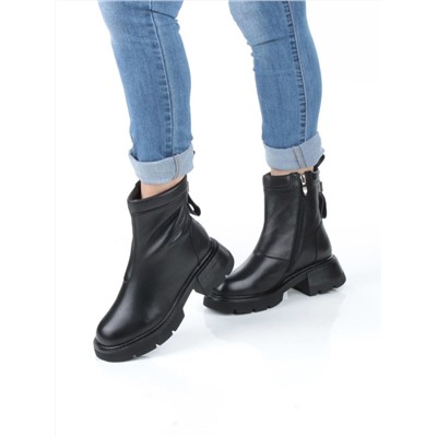 04-M3-L860 BLACK Ботинки зимние женские (натуральная кожа, натуральный мех)