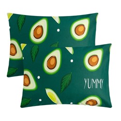 Комплект наволочек «Этель» Avocado, 50×70 см, 2 шт., зелёный, поплин, хлопок 100%