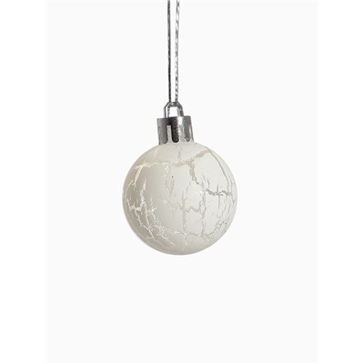 Ёлочные игрушки «Снег», шары новогодние, набор 24 шт., d=4 см, белый