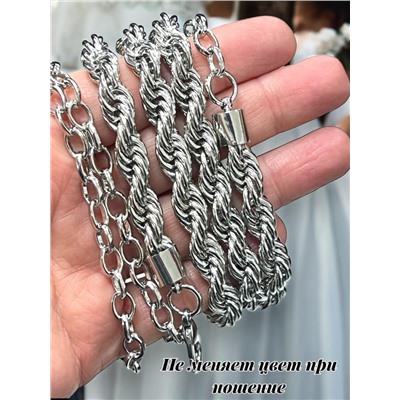 Пояс женский цепочка  универсальный цвет серебро модель 4