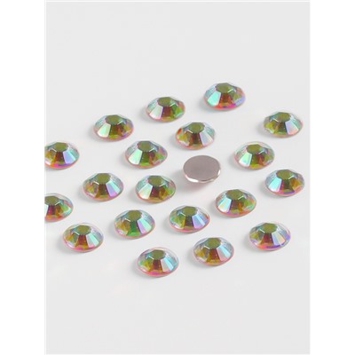 Стразы «Усечённый конус», с голографией, стеклянные, d=1.8 мм, 100 шт., цвет серебряный