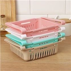 Полка подвесная в холодильник раздвижная Доляна, 20(28)×16.2×7.5 см, МИКС