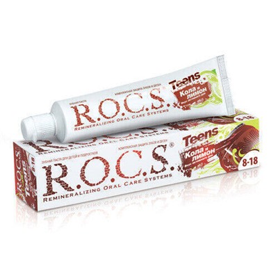 Зубная паста 8-18 лет Вкус активного дня Кола и лимон Teens, Rocs 74 г