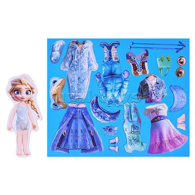 Одень принцессу. Развивающая игра на магнитах. 270х240х10мм.