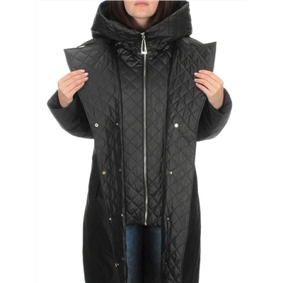EAC327 BLACK Пальто зимнее женское (200 гр. холлофайбера)