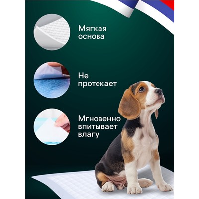 Пелёнки впитывающие «ПИЖОН» для животных целлюлозные, 60×60 см (в наборе 5 шт.)