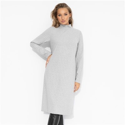 Платье из фактурного трикотажа, Неотразимый лук (серое)