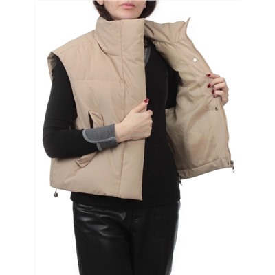 24122 DK. BEIGE Жилет утепленный женский (100 гр. холлофайбер)
