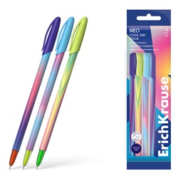 Набор ручек шариковых 4шт ErichKrause Neo® Stick Cool Ray 0.7 синие 61013/4/Китай